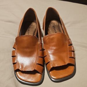 Caressa Cognac Leather Slip-On Loafers